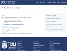 Tablet Screenshot of account.tcnj.edu